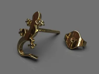 Light lizard earrings 3D print model