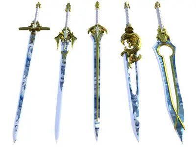 Celestials wepons Low-poly 3D model