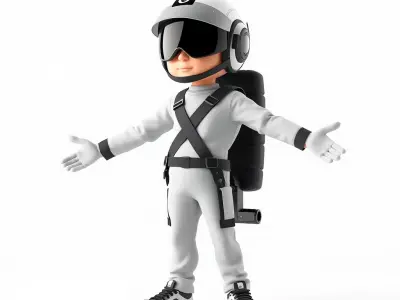 Astronaut Character Model Pack  Dynamic Space Explorer Low-poly 3D model