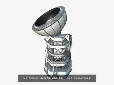 10 SciFi Antenna Towers A Collection - Sci Fi Exterior Design 3D Model Pack