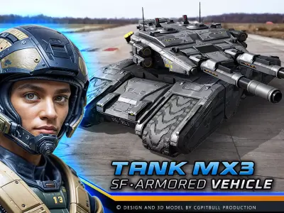 SF Heavy Tank - MX3 Low-poly 3D model