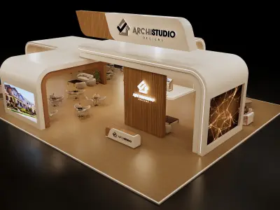 Real estate booth 28m x 20m  3D model