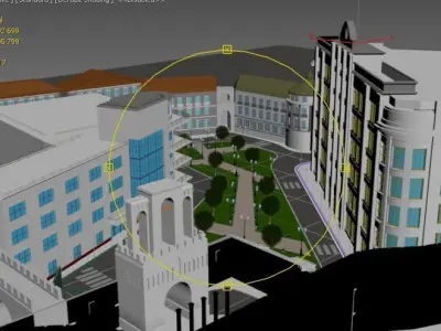 City Square UNITY fbx with uvs ready 3D model