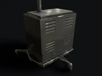 Retro Medical Floor Lamp Low-poly 3D model