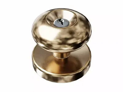 Brass door-handle Low-poly 3D model