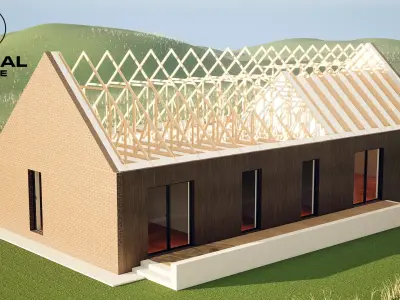 Modern House Truss System Low-poly 3D model