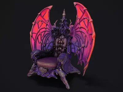 Fantasy Throne 8 game ready 3d model Low-poly 3D model
