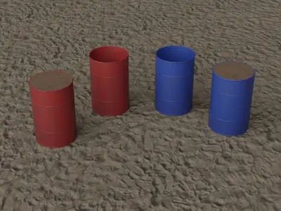 Military items Low-poly 3D model