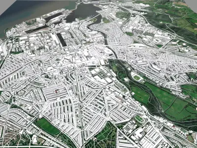 Cityscape Cardiff Great Britain 3D model