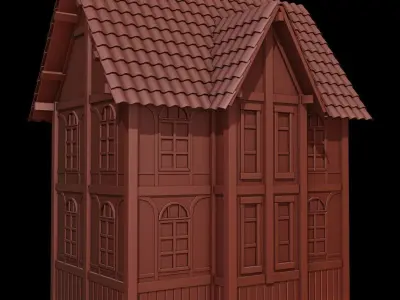 Medieval Townhouse  Low-poly 3D model
