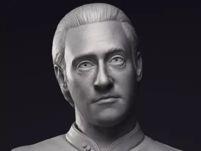 Brent Spiner as Lt Commander Data bust Printable 3D Model 3D print model