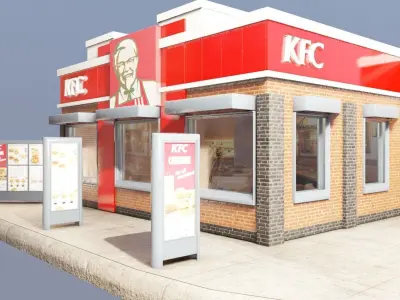 kfc restaurant Low-poly 3D model