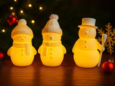 Snowman Tea Light Holder 3D Printable STL File 3D print model
