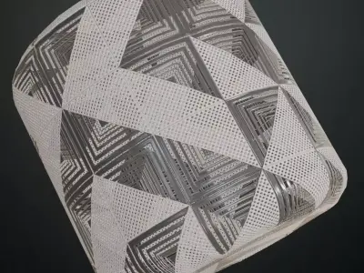 Modern Perforated and Recessed Geometric Triangle Tiles PBR  Texture