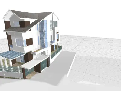 house 3 floors 3D model