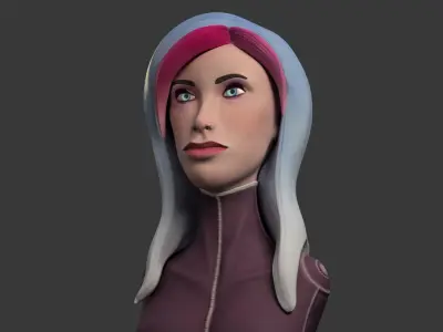 Sci-fi Bust Female Low-poly 3D model