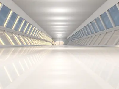 Sci Fi Tunnel Low-poly 3D model 4