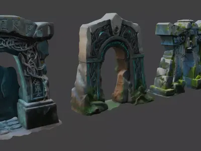 Free Stylized Ancient Archway Lowpoly Free low-poly 3D model