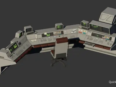Control Desk 4 Low-poly 3D model