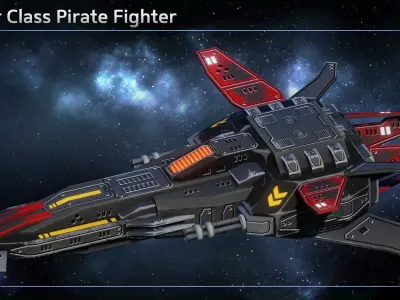 Spaceship Pirate Fighters Low-poly 3D model