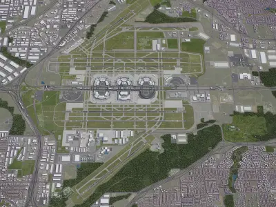 Dallas - Fort Worth Airport Low-poly 3D model