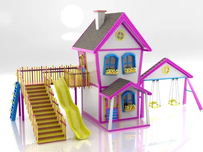 CHILDREN HOUSE  COLORFUL  3D model