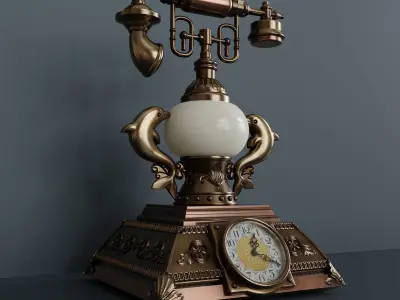 Table lamp with clock 3D model
