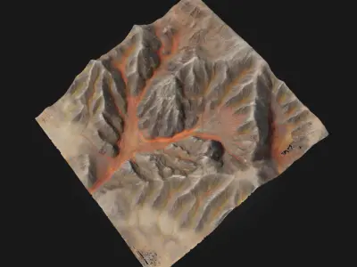 Canyon Terrain Rugged Landscape 3D model