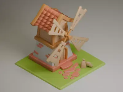 Windmill Low Poly 3D model