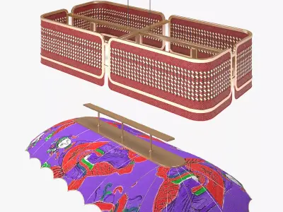 PARASOL LAMP SET 3D Model Pack