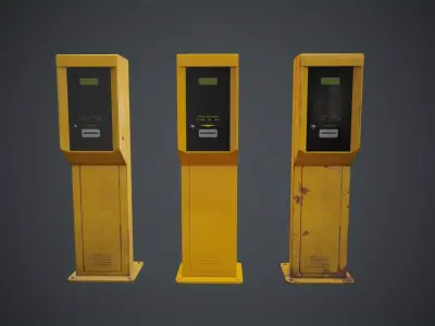 Parking Ticket Dispenser 1 Game Ready Low-poly 3D model