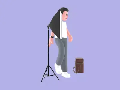 Stylized 3D Male Photographer Character - Confident Studio Pose 3D model