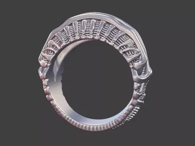 bioorganic giger style ring  v3 3D print model