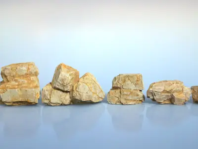6 Modular Cliff Rocks - 240818 Low-poly 3D model