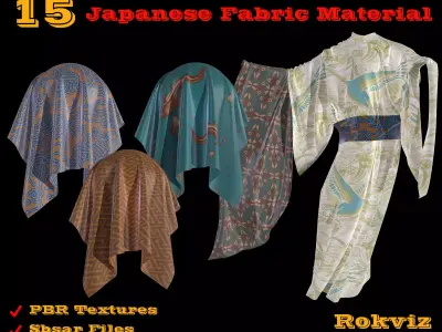 15 PBR Japanese Fabric Materials  Texture