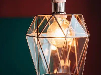 Pendant geometric glass light Strawberry Free 3D model