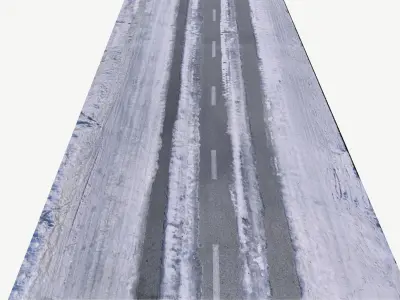 Snow Road BPR Texture Low-poly 3D model