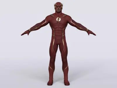 The Flash Rigged 3D Asset - Injustice  3D model
