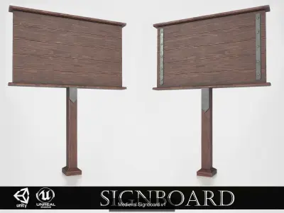 Medieval Street Signs 3D Model Pack