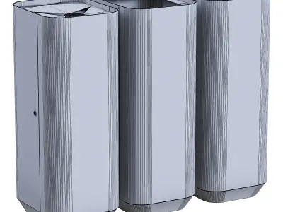 Trash Can Low-poly 3D model