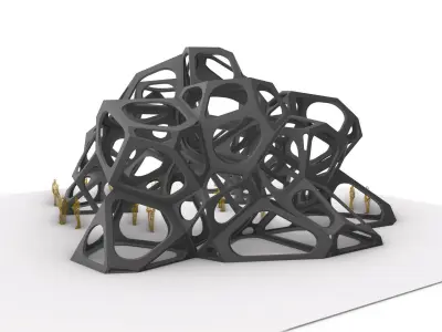 SciFi Gemstone Cells Pavilion 3D model