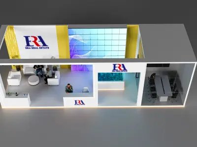 booth 4x12two side open  3D model
