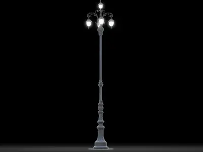 Vintage street lamp Low-poly 3D model
