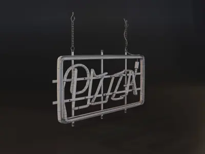 Neon Light Sign Low-poly 3D model