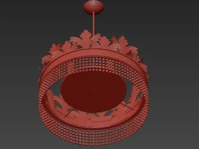 Grand chandelier with leaves 3D model