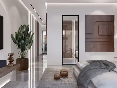 Bedroom with dressing room and a bathroom sketchup design 3D model