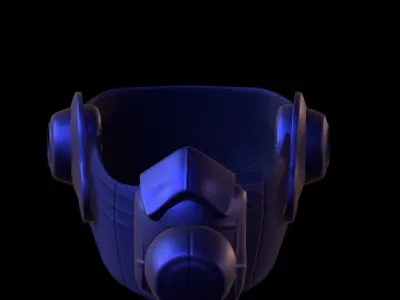 Gas mask helmet 3d model scifi Low-poly  Low-poly 3D model 321