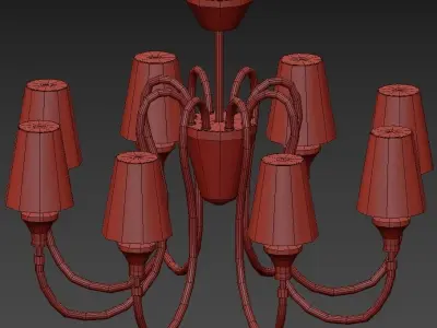 NAOMI light chrome chandelier with shades 3D model