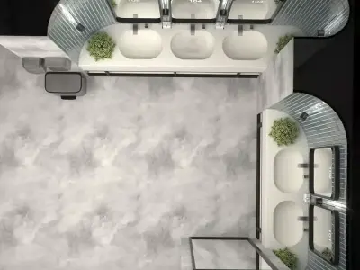 Modern Bathroom  WC Interior Design   3ds Max  V Ray 3D model