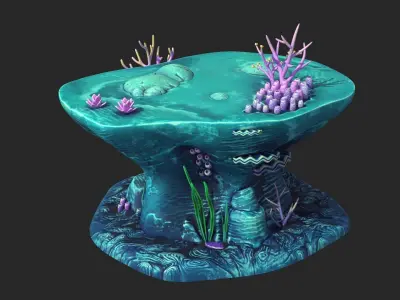 Cartoon Coral Reef v1 PBR Low-poly 3D model